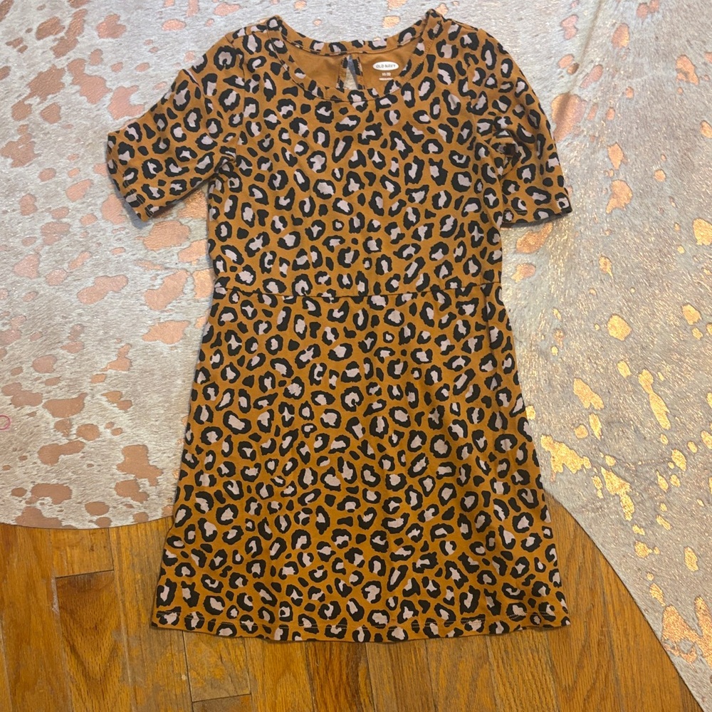 Old Navy Girls' Leopard Print Dress - Tan & Black